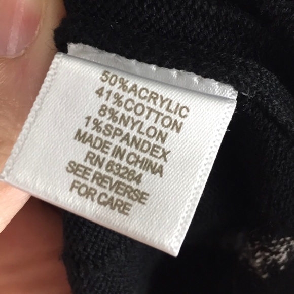 Roz & Ali Ribbed Striped Waterfall Open Front Gray Black Cardigan Size Large - Picture 7 of 7